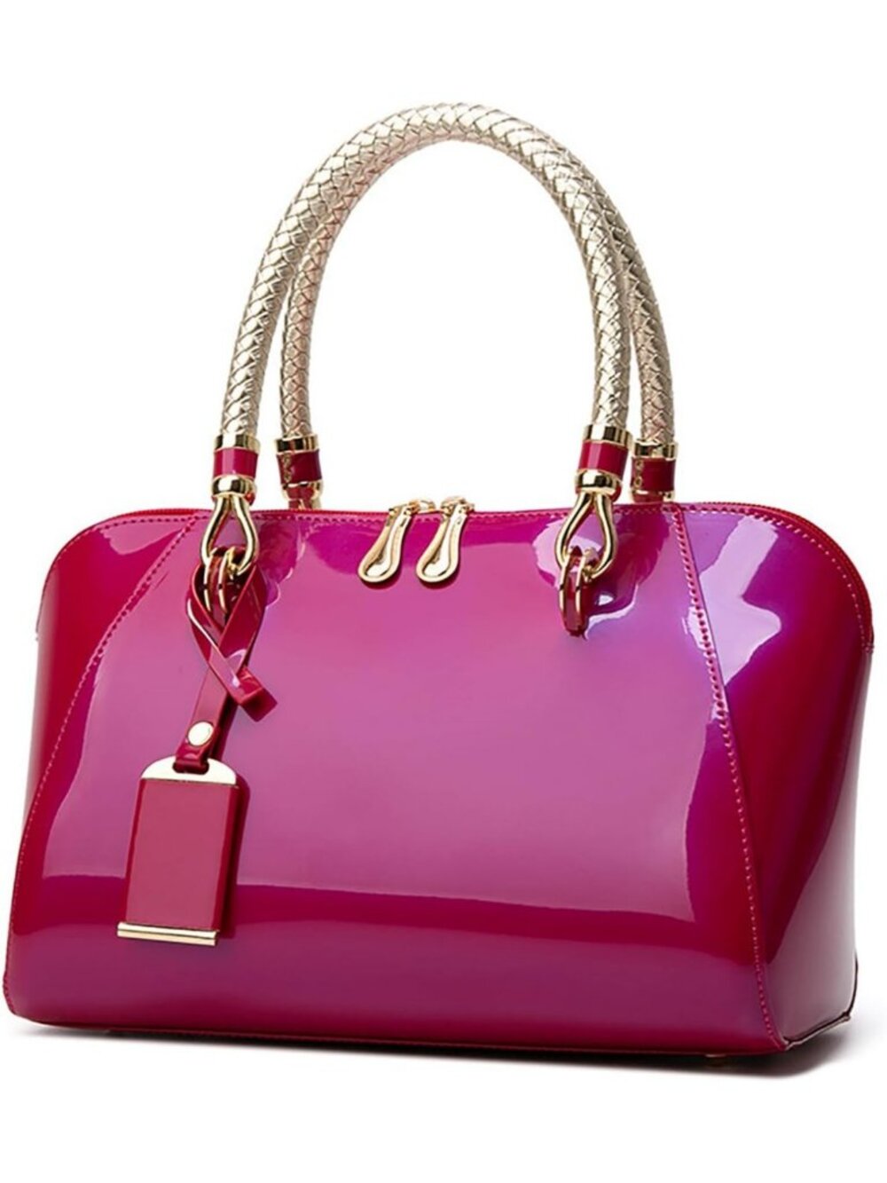 Elegant Women's Shiny Patent Leather Tote Bag | Stylish Evening Purse & Satchel